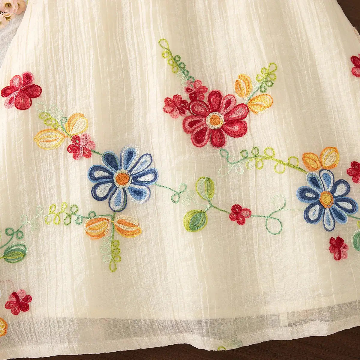 Giggle Bubs Baby Girl Summer Flower Embroidery Cotton Dress