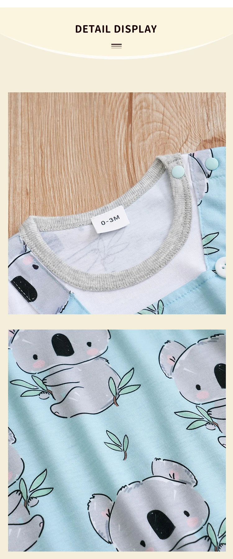 Baby Boy Cotton koala print Jumpsuit Summer Short Sleeve Romper