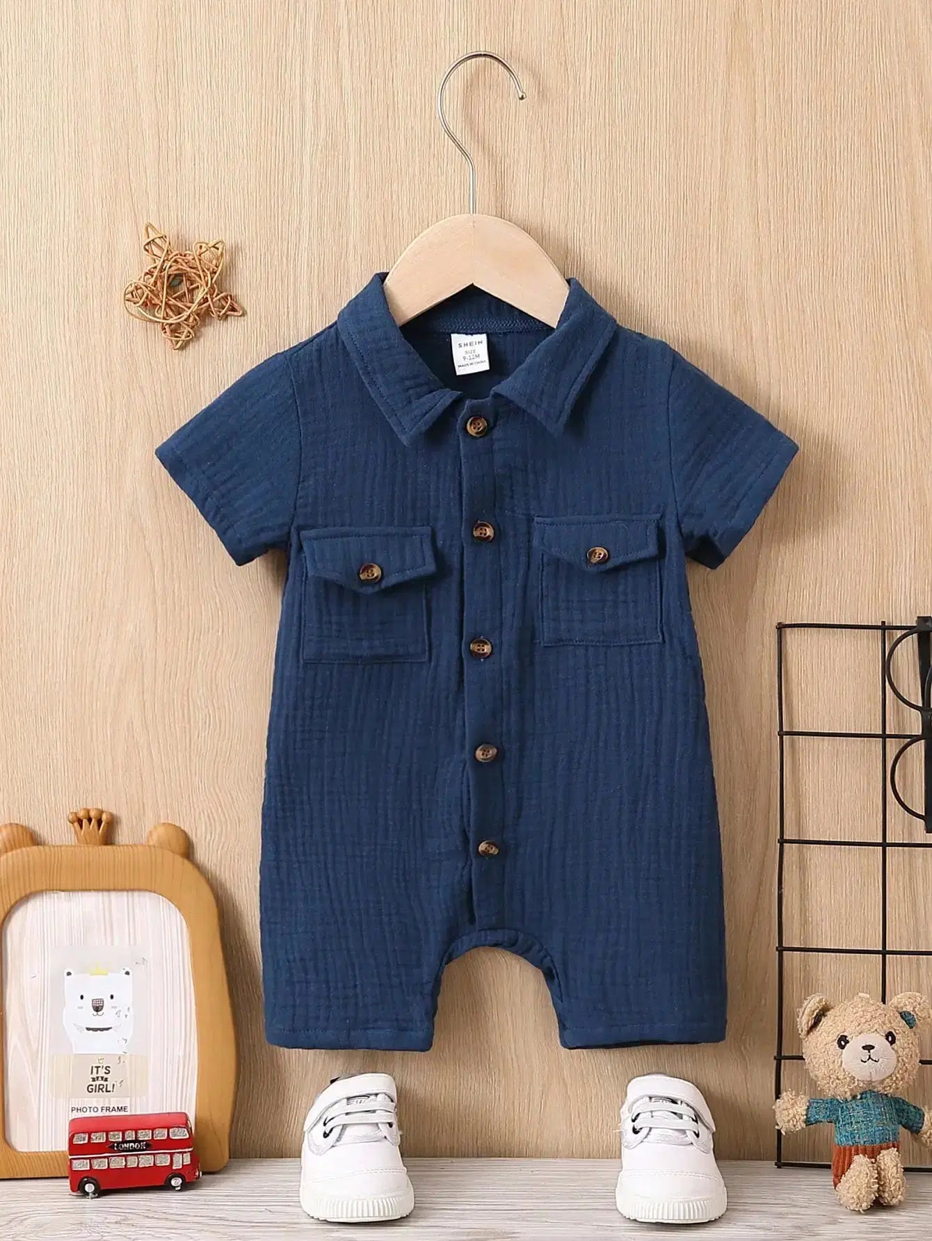 Giggle Bubs, Pure Cotton Fashion Baby Boy Short sleeve Romper