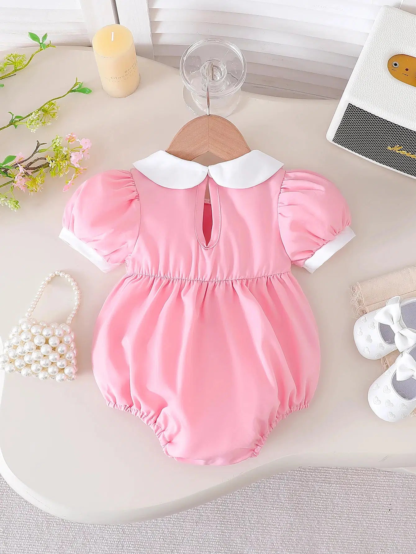 Giggle Bubs, Baby Girl Short Sleeve Jumpsuit