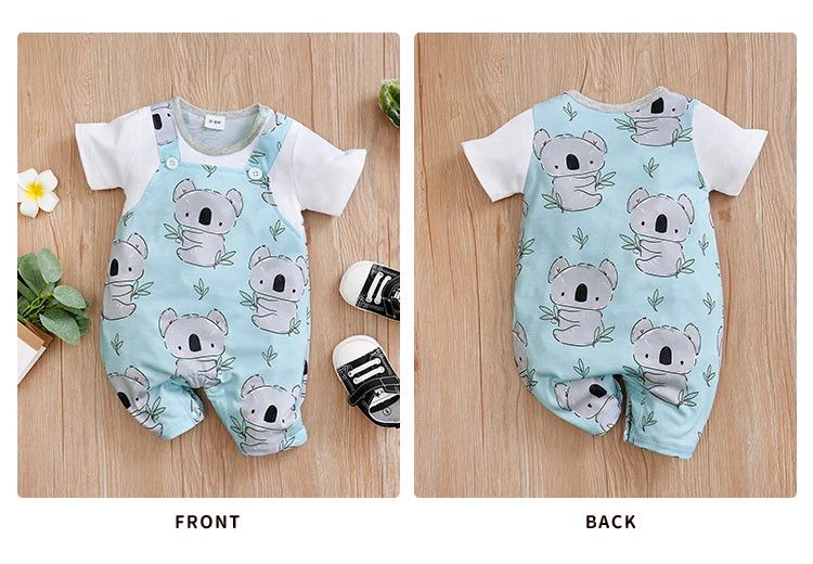 Baby Boy Cotton koala print Jumpsuit Summer Short Sleeve Romper
