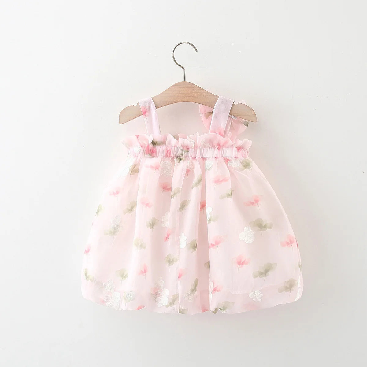 GiggleBubs Camisole Dress Sweet Cute Mesh Embroidered Bow Princess Dress (9_12 M) “almost gone“