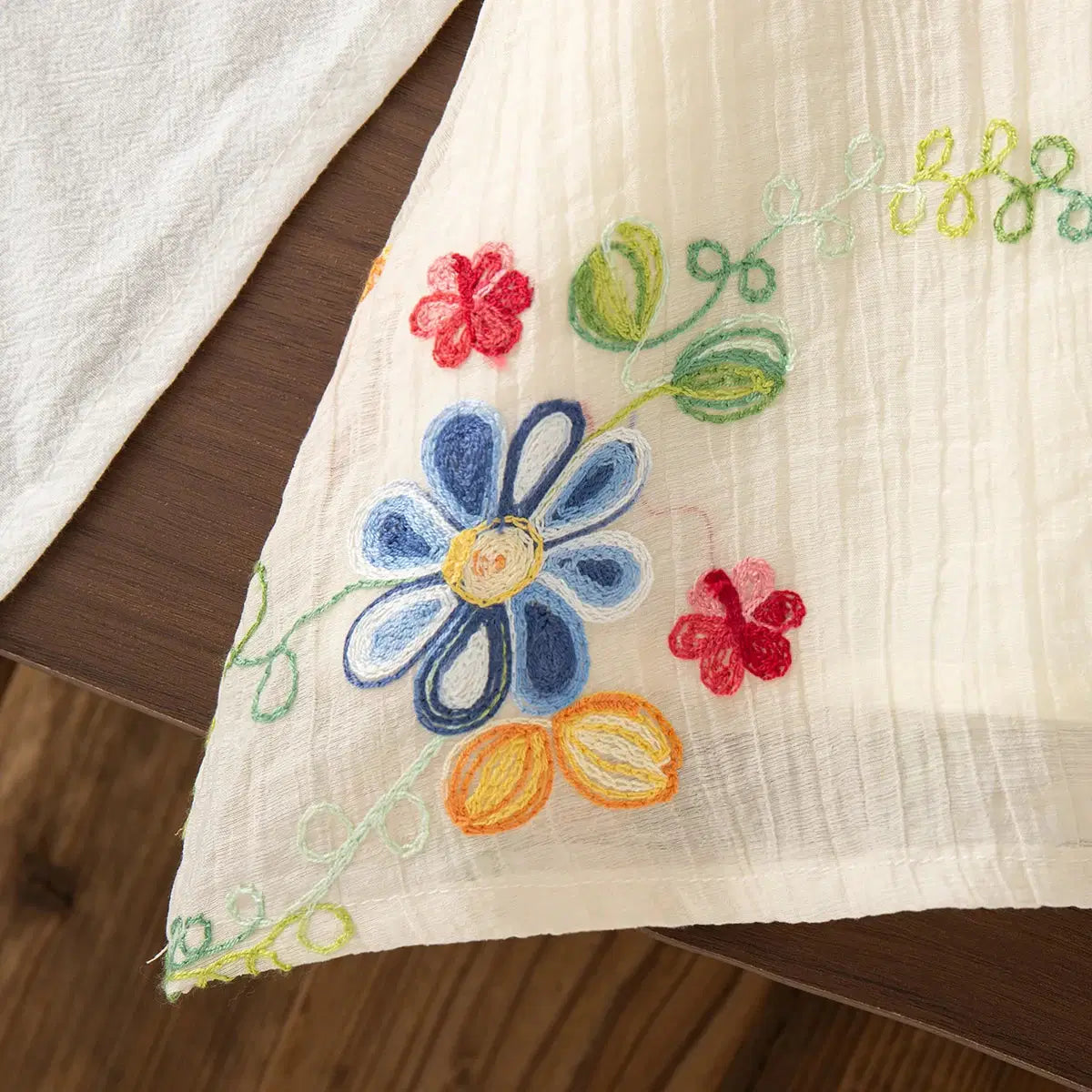 Giggle Bubs Baby Girl Summer Flower Embroidery Cotton Dress