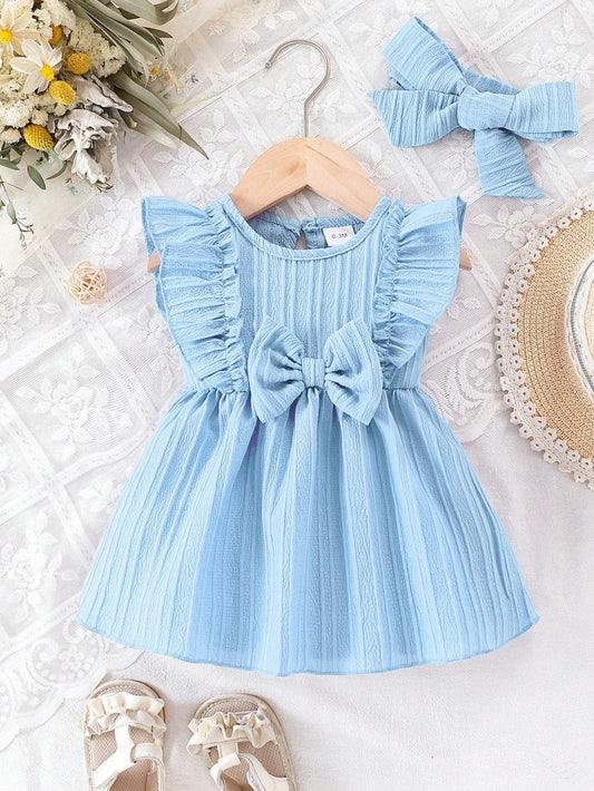 GiggleBubs Dress with Ruffle Edges and Bow