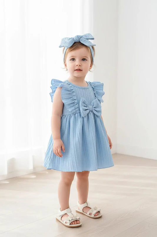 Giggle Bubs, Dress with Ruffle Edges and Bow