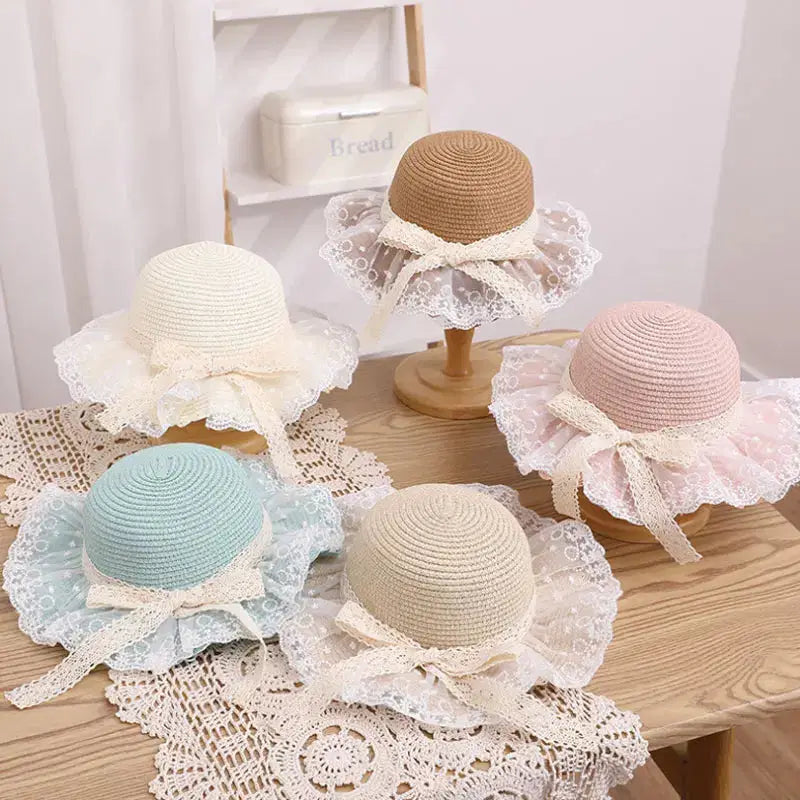 Giggle Bubs Princess Style Wide Brim Bucket Summer Hat with Handbag