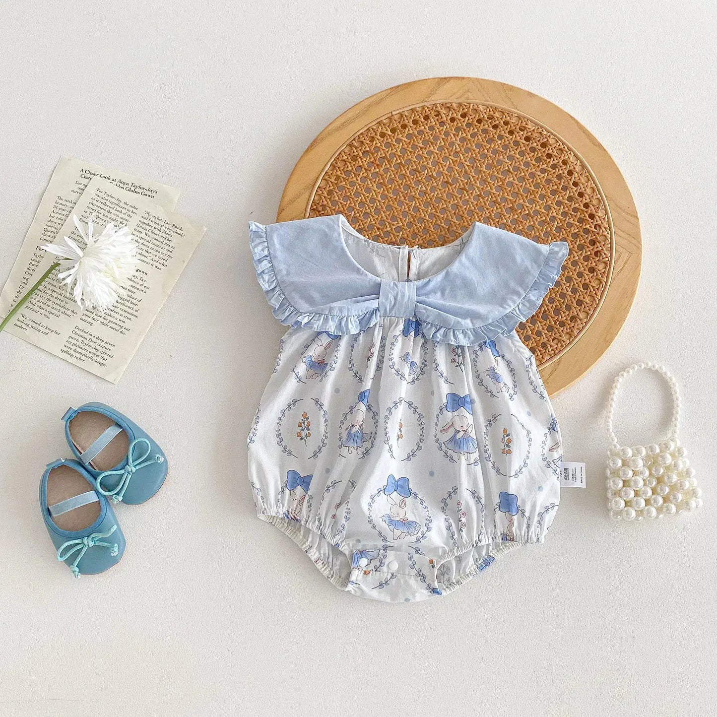 Giggle Bubs, Sweet Baby Girl Cotton Princess Bodysuit