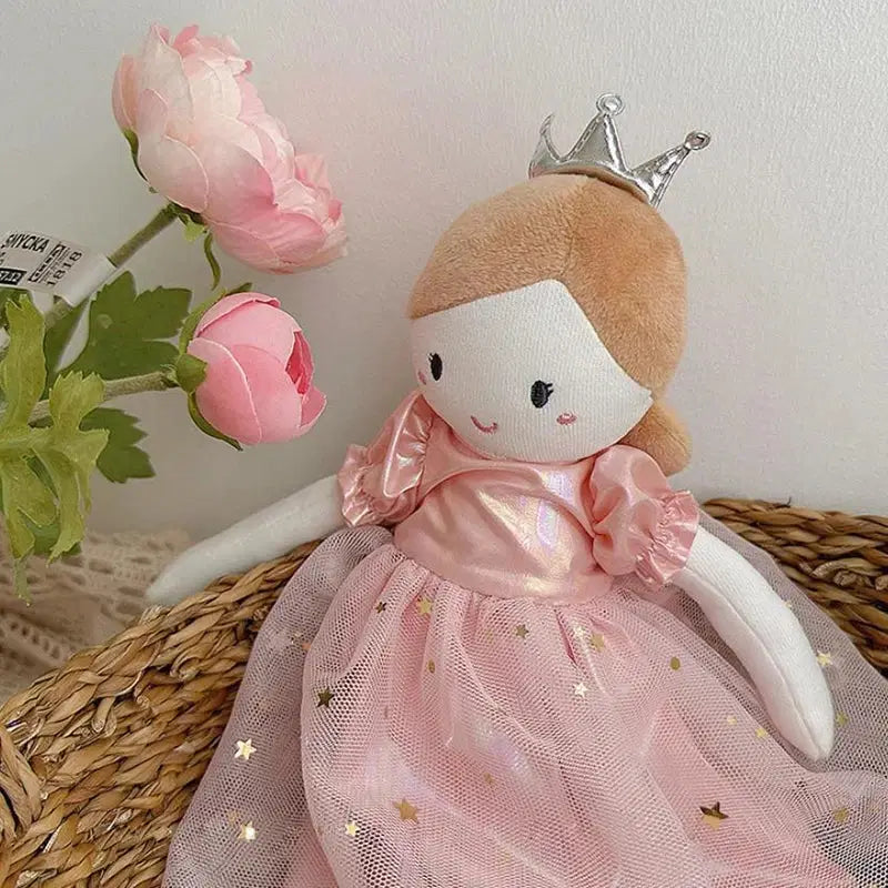 Giggle Bubs Princess Peony Doll 35CM Blus Pink With Crown