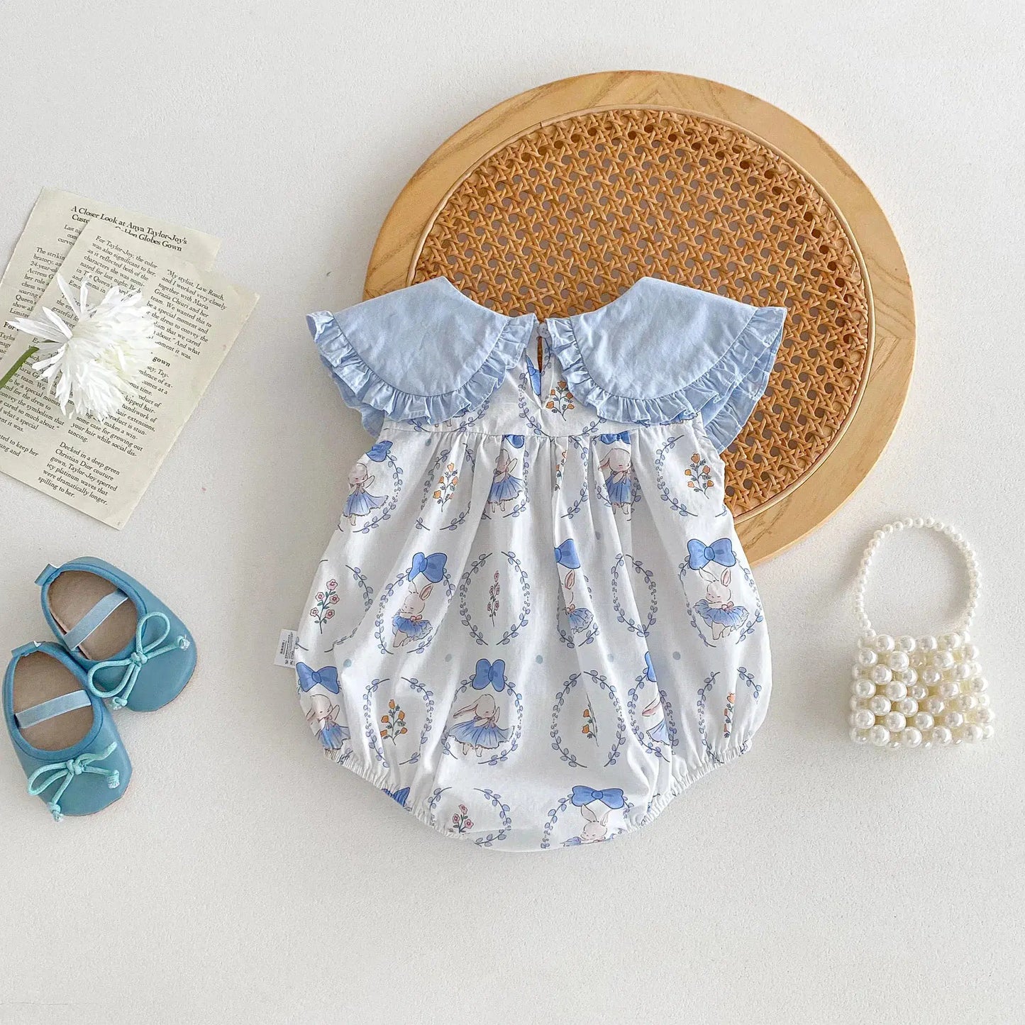 Giggle Bubs, Sweet Baby Girl Cotton Princess Bodysuit