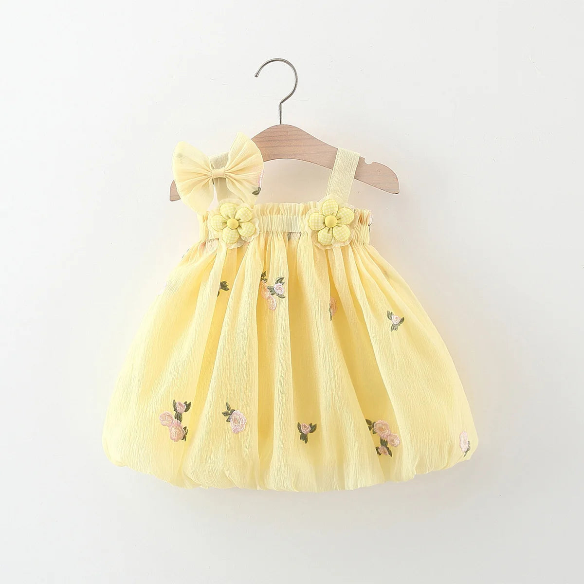 GiggleBubs Camisole Dress Sweet Cute Mesh Embroidered Bow Princess Dress (9_12 M) “almost gone“