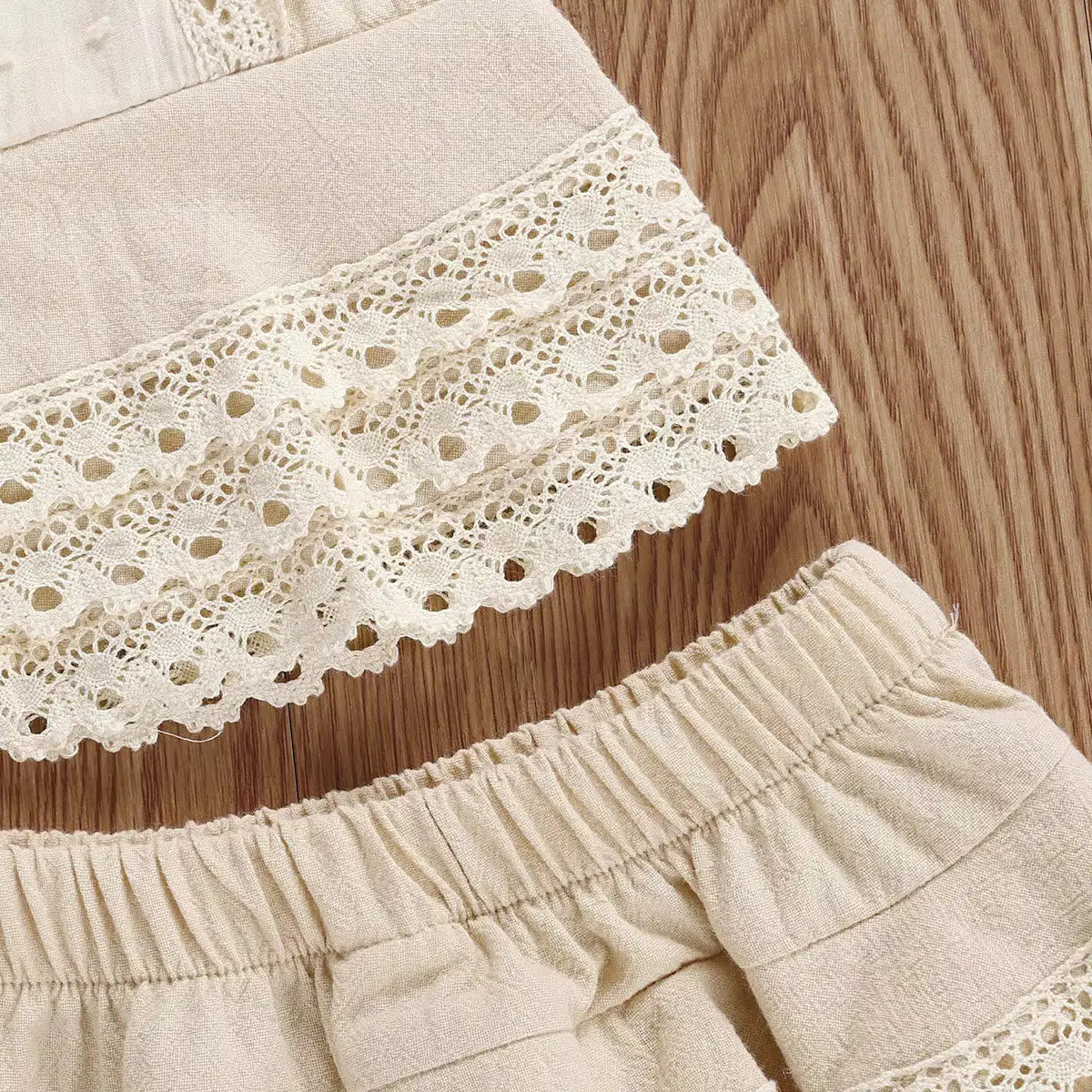 Giggle Bubs, Baby Girl Cotton Princess Sleeveless Lace Vest Top and Layered Skirts Panty Suit