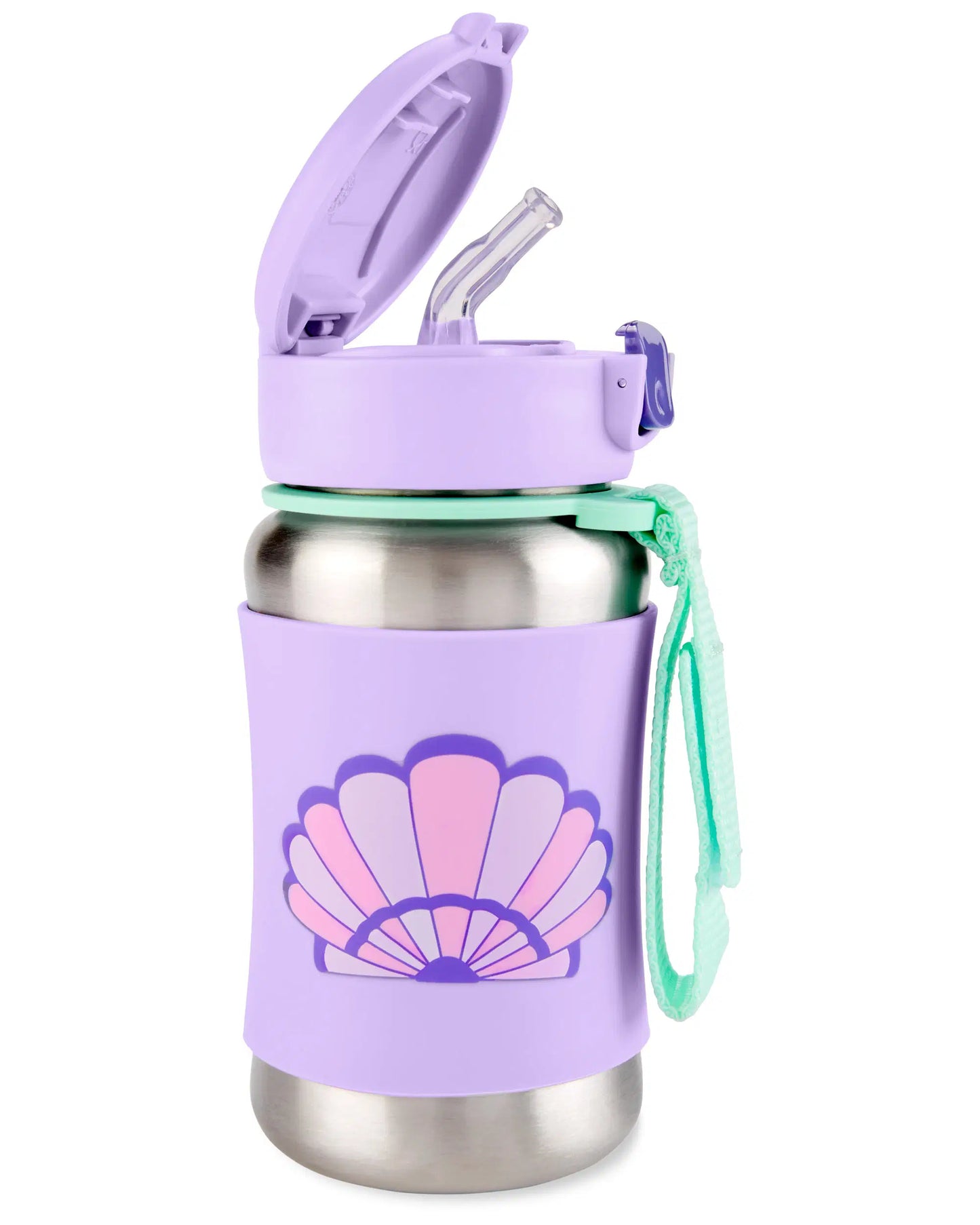 SKIP HOP SPARK STYLE STAINLESS STEEL STRAW BOTTLE - SEASHELL