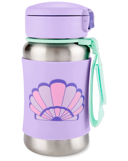 SKIP HOP SPARK STYLE STAINLESS STEEL STRAW BOTTLE - SEASHELL