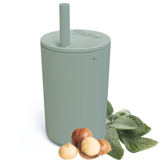 Bright Berry Kids Smoothie Cup with Straw & Secure Lid, Sage