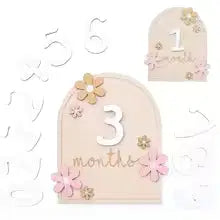 Giggle Bubs Wooden Baby Millstone Card