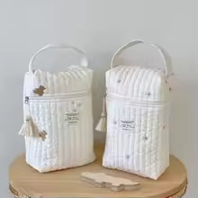 Giggle Bubs, Quilted Diaper Caddy Embroidered  Organiser