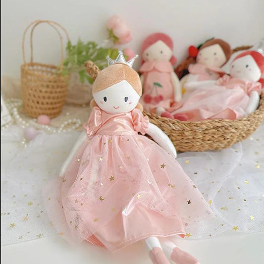 GiggleBubs Princess Peony Doll 35CM Blus Pink With Crown