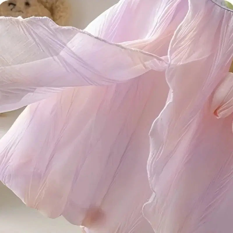 Giggle Bub Baby Girls' Tulip Decor Inspired Iridescent Halter Sling Princess Romper Dress