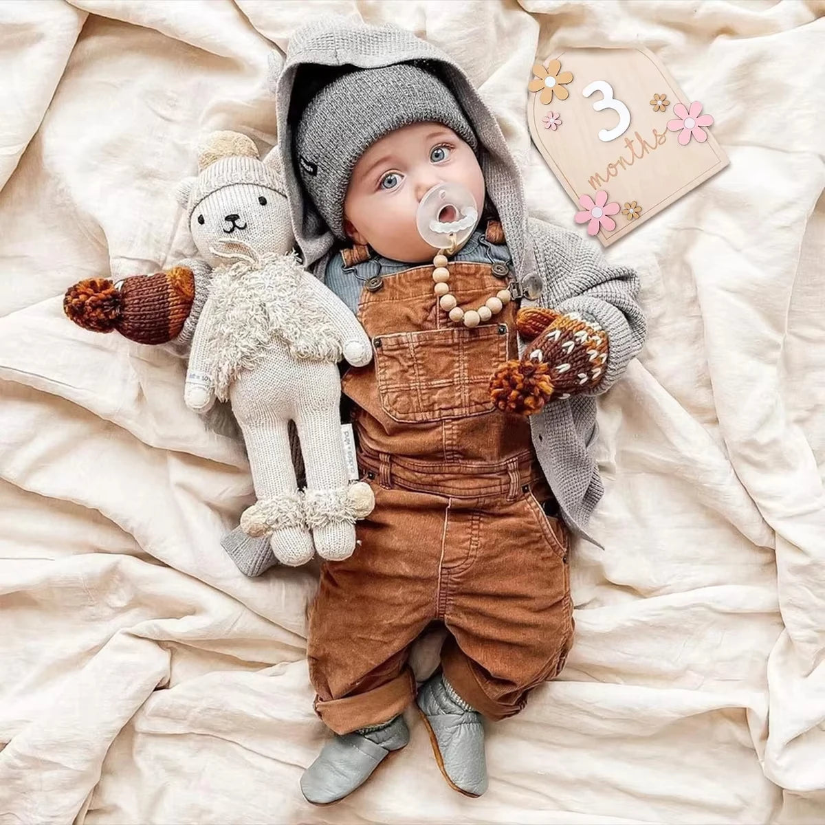 GiggleBubs Wooden Baby Millstone Card