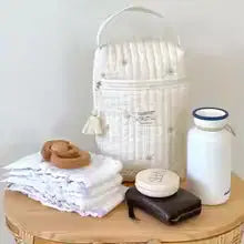 Giggle Bubs, Quilted Diaper Caddy Embroidered  Organiser