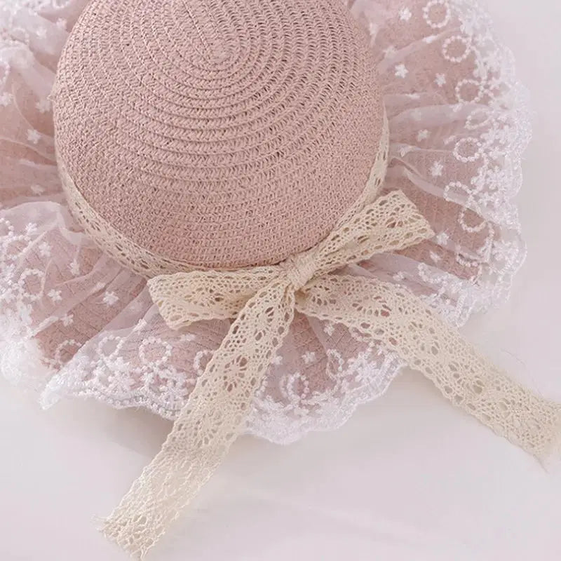 Giggle Bubs Princess Style Wide Brim Bucket Summer Hat with Handbag