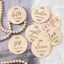Giggle Bubs Wooden Baby Millstone Card