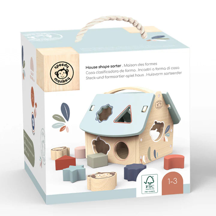 Speedy Monkey House Shape Sorter with 8 blocks