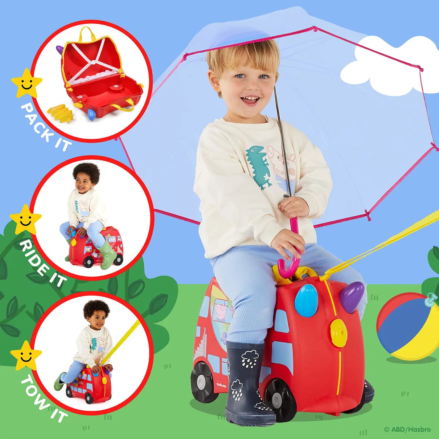 trunki ride on luggage peppa pig