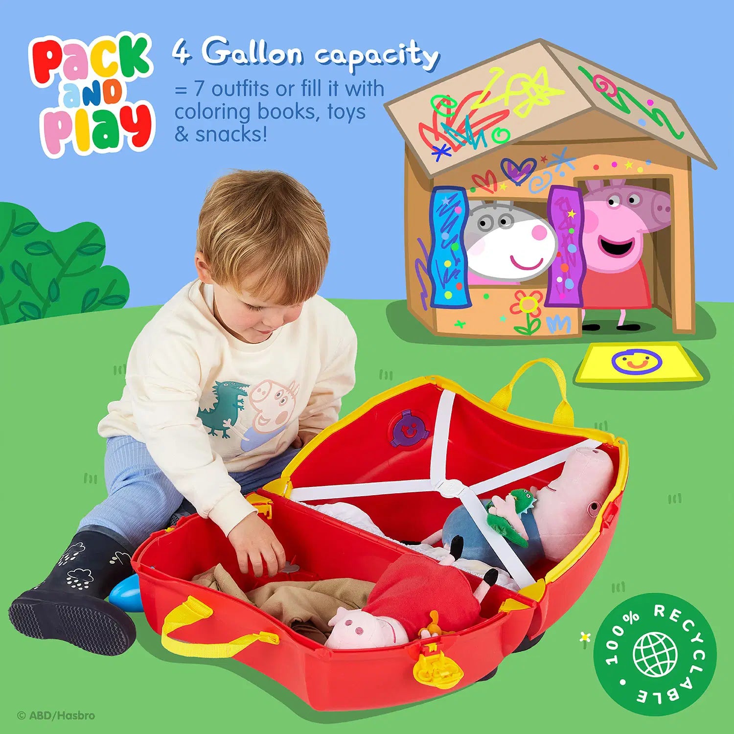 trunki ride on luggage peppa pig
