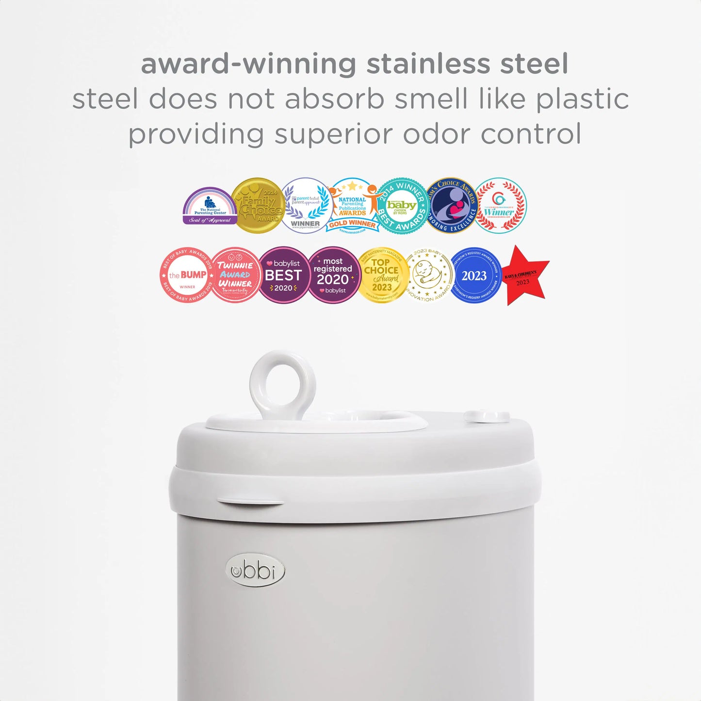 ubbi nappy pail matte grey vendor