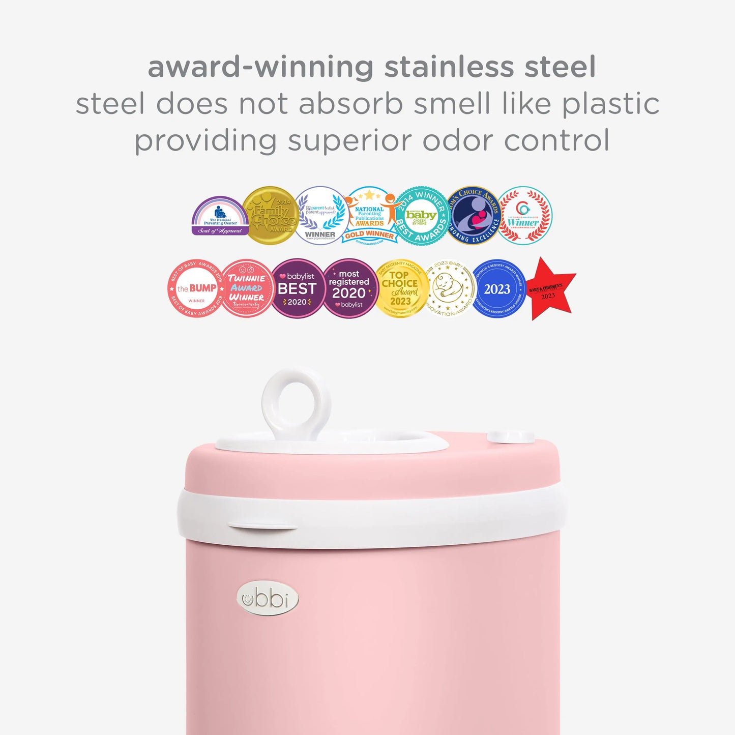 ubbi nappy pail matte fig blossom