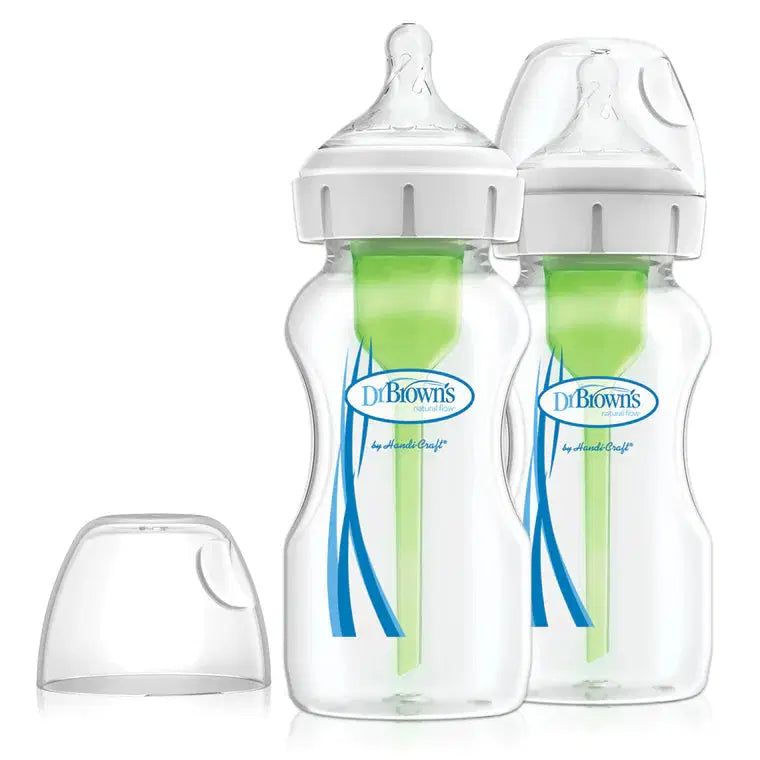 Dr Brown’s Options+ Wide Neck Bottle with Level 1 Teat – 270ml (2 Pack)