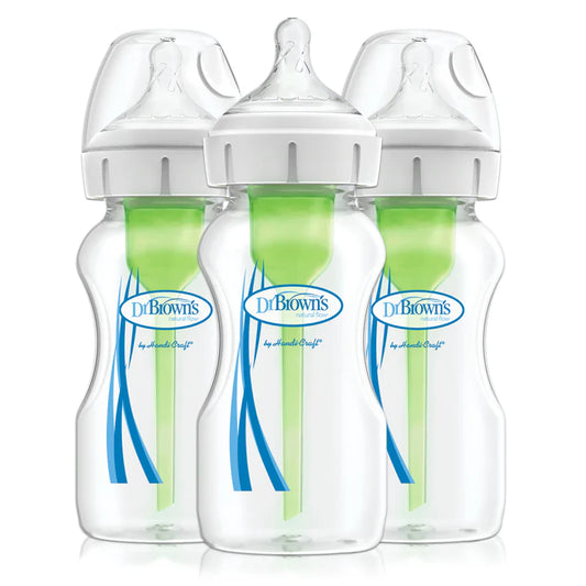 DR BROWN'S OPTIONS+ ANTI COLIC WIDE NECK BOTTLE WITH LEVEL 1 TEAT, 270ML, 3Pack