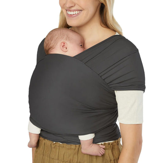 ERGOBABY AURA SUSTAINABLY SOURCED KNIT BABY WRAP - SOFT BLACK