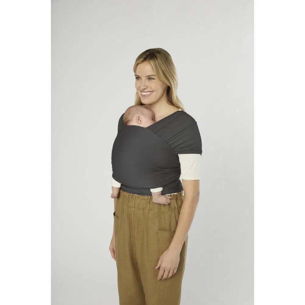 Ergobaby Aura Sustainably Sourced Knit Baby Wrap Soft Black