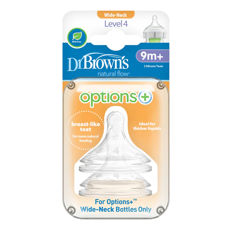 DR BROWN'S OPTIONS+ ANTI COLIC WIDE NECK TEATS LEVEL 4