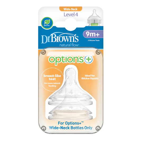DR BROWN'S OPTIONS+ ANTI COLIC WIDE NECK TEATS LEVEL 4