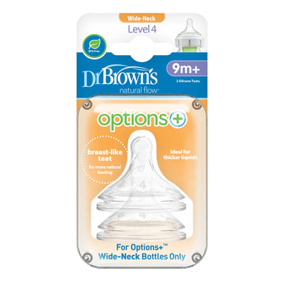 DR BROWN'S OPTIONS+ ANTI COLIC WIDE NECK TEATS LEVEL 4