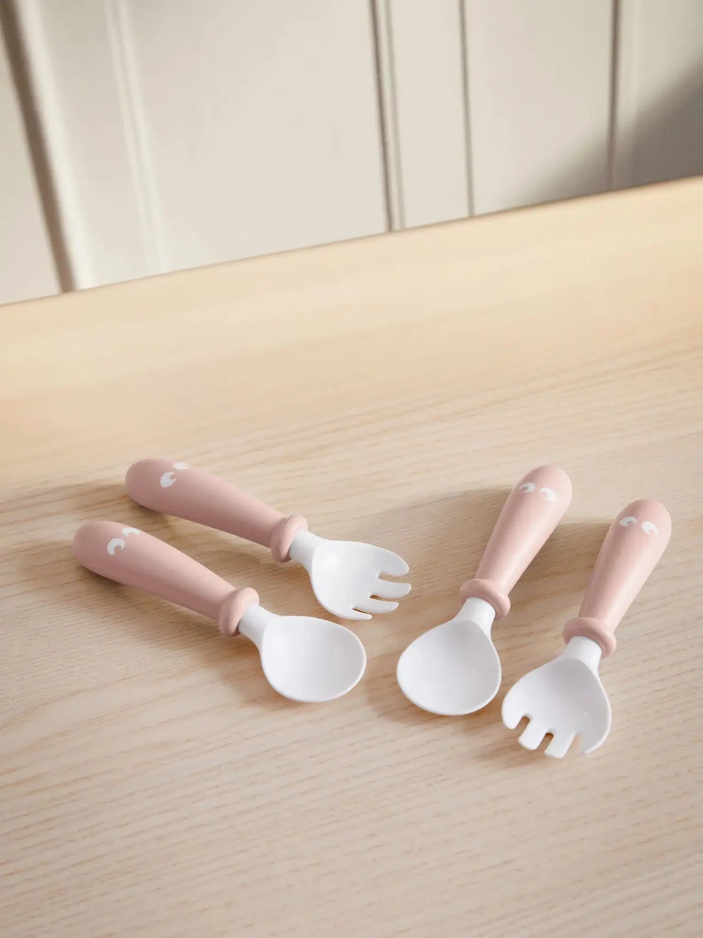Baby Bjorn Baby Spoon and Fork, 4 pcs Pastel Pink - Bubs Universe