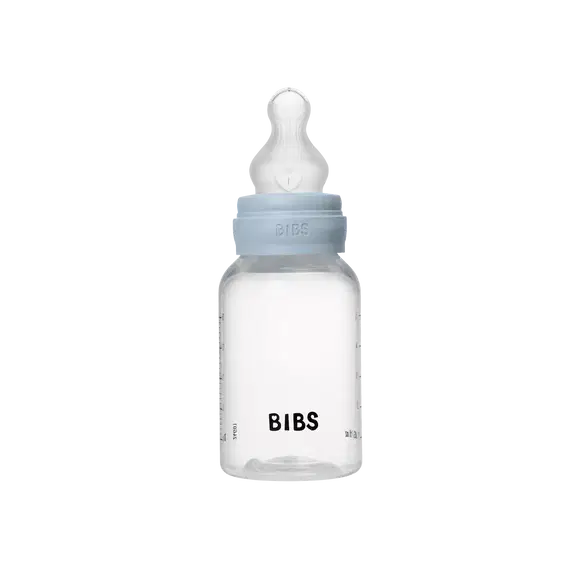BIBS Baby Bottle Complete Set Silicone Baby Blue
