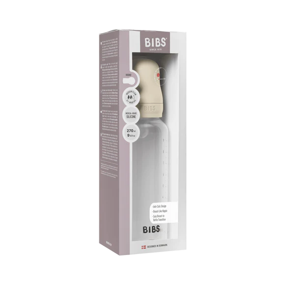 BIBS Baby Bottle Complete Set 270ml Silicone Ivory