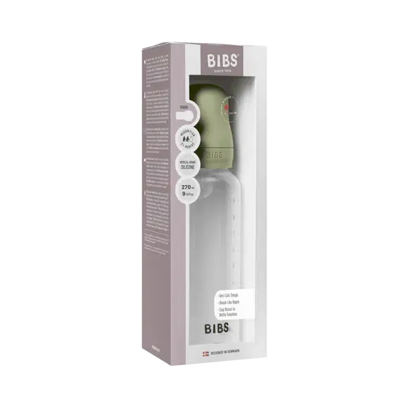 BIBS Baby Bottle Complete Set Silicone Sage