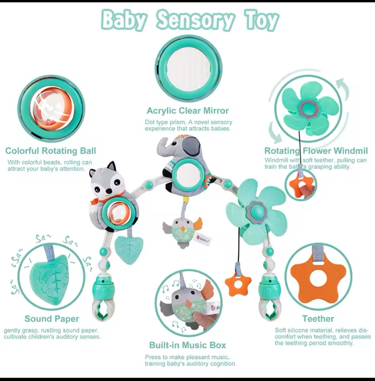 Baby Stroller Arch Toy<Bouncer Toy , Pram Toy and Baby Car seat Toy - Bubs Universe