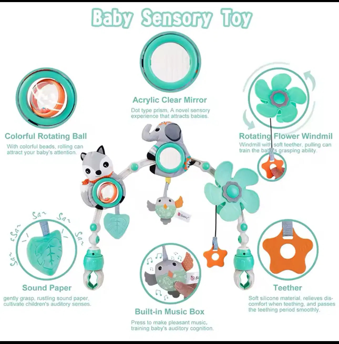 Baby Stroller Arch Toy<Bouncer Toy , Pram Toy and Baby Car seat Toy - Bubs Universe