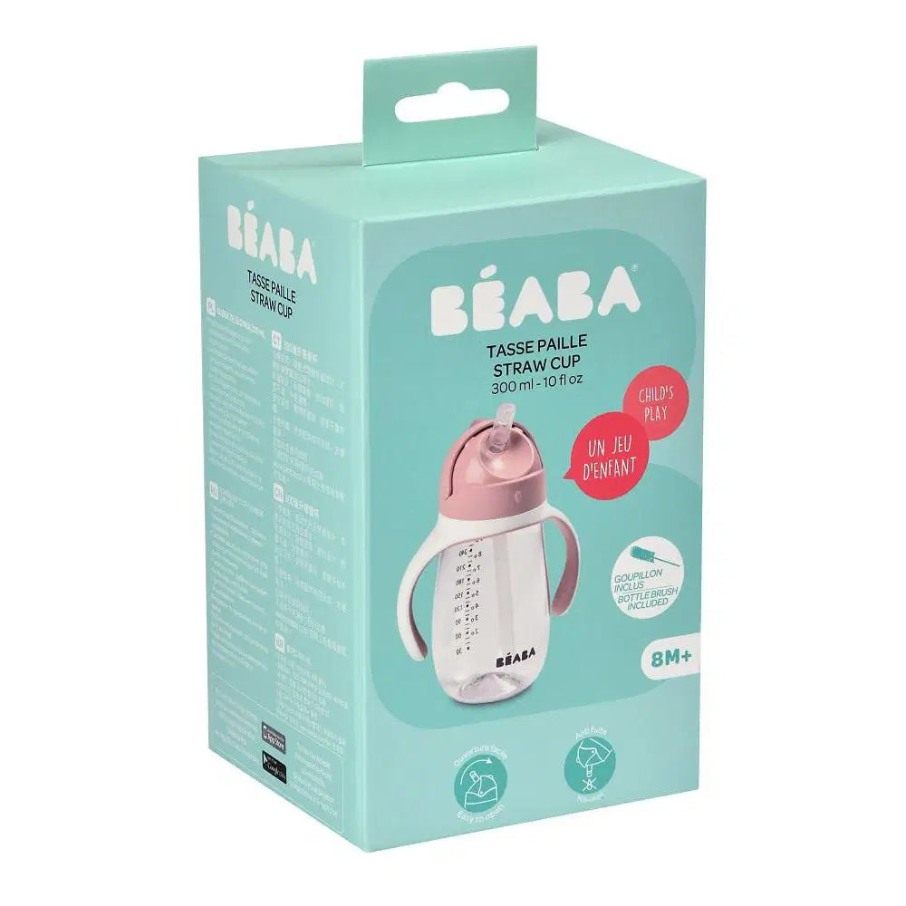BEABA STRAW CUP 300ML - VINTAGE PINK - Bubs Universe