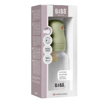 BIBS Baby Bottle, BPA Free plastic 150ml Latex - Sage