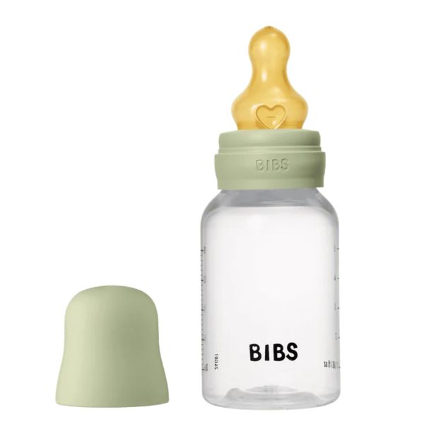 BIBS Baby Bottle, BPA Free plastic 150ml Latex - Sage