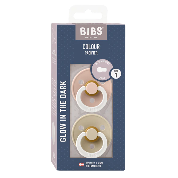 BIBS Blush/Vanilla GLOW Round S1 , Latex (2pk)