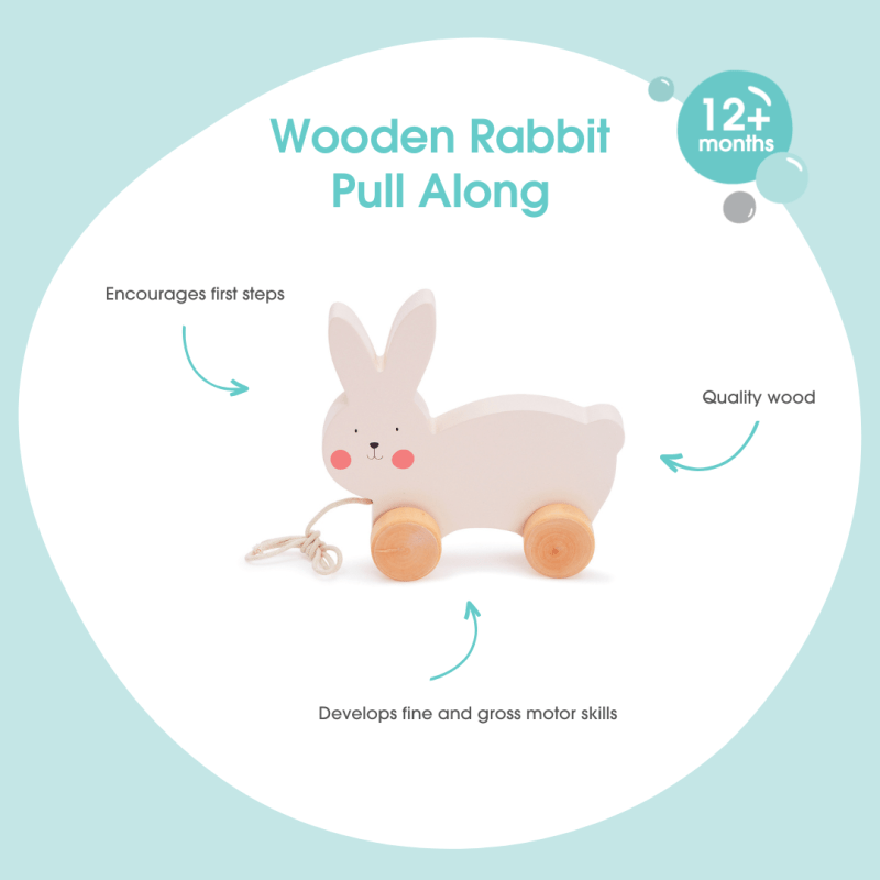 BUBBLE WOODEN RABBIT PULL ALONG - Bubs Universe