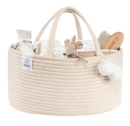 Fephas Rope Diaper Caddy Beige